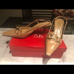 Anne Klein leather sling backs